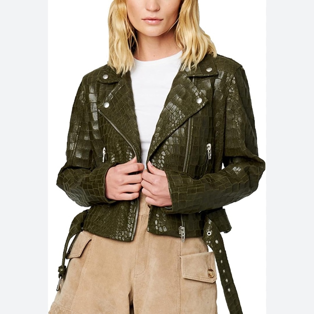 NWOT BlankNYC Vegan Leather Croc Jacket